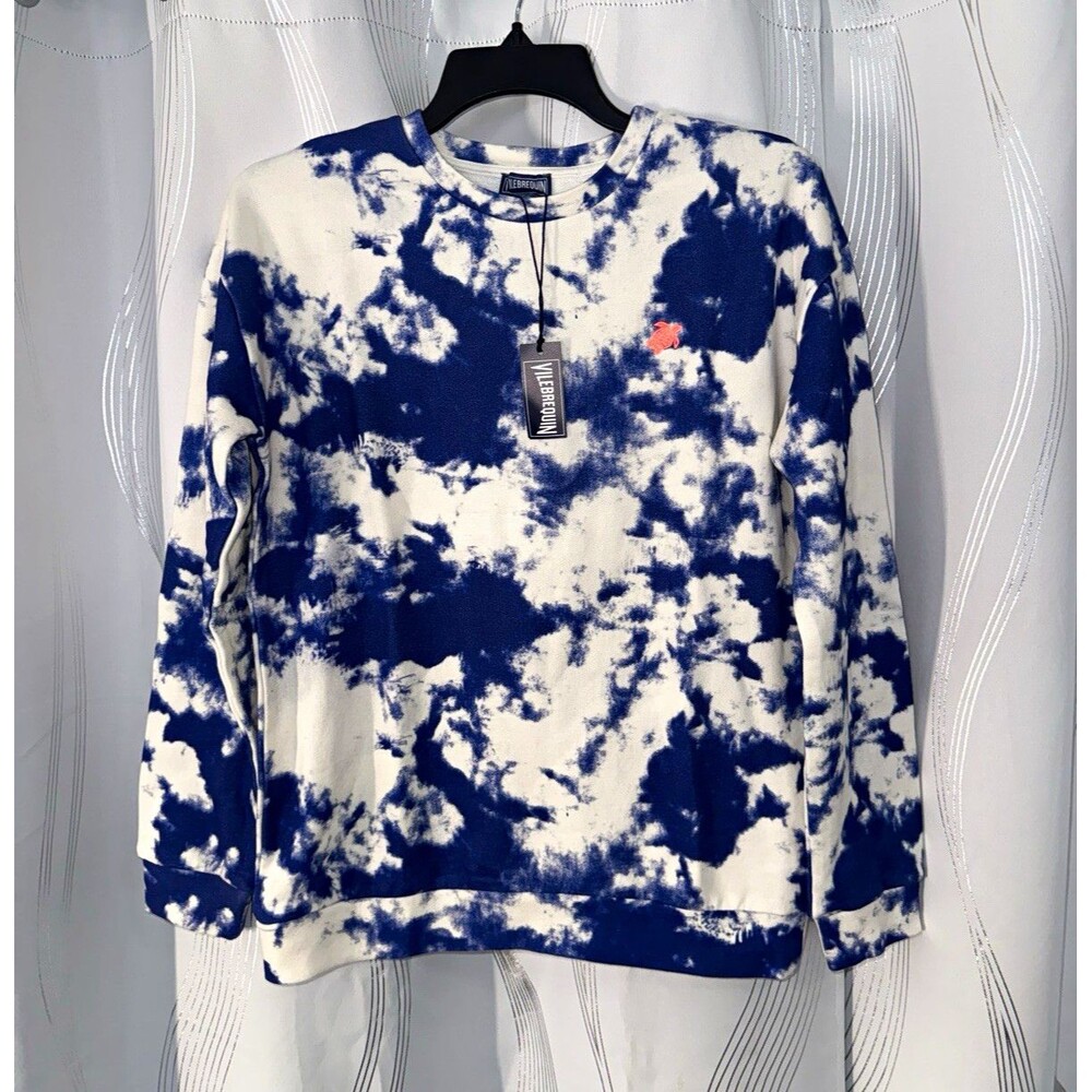 Vilebrequin Girls Tie-Dye Blue/White Cotton Fleece Crewneck Sweatshirt 14